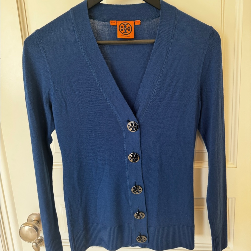 long sleeve blue Tory Burch long-sleeve top
